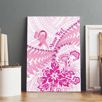 Personalised New Zealand Pink Fern Breast Cancer Canvas Wall Art Polynesian Pattern LT01 - Polynesian Pride