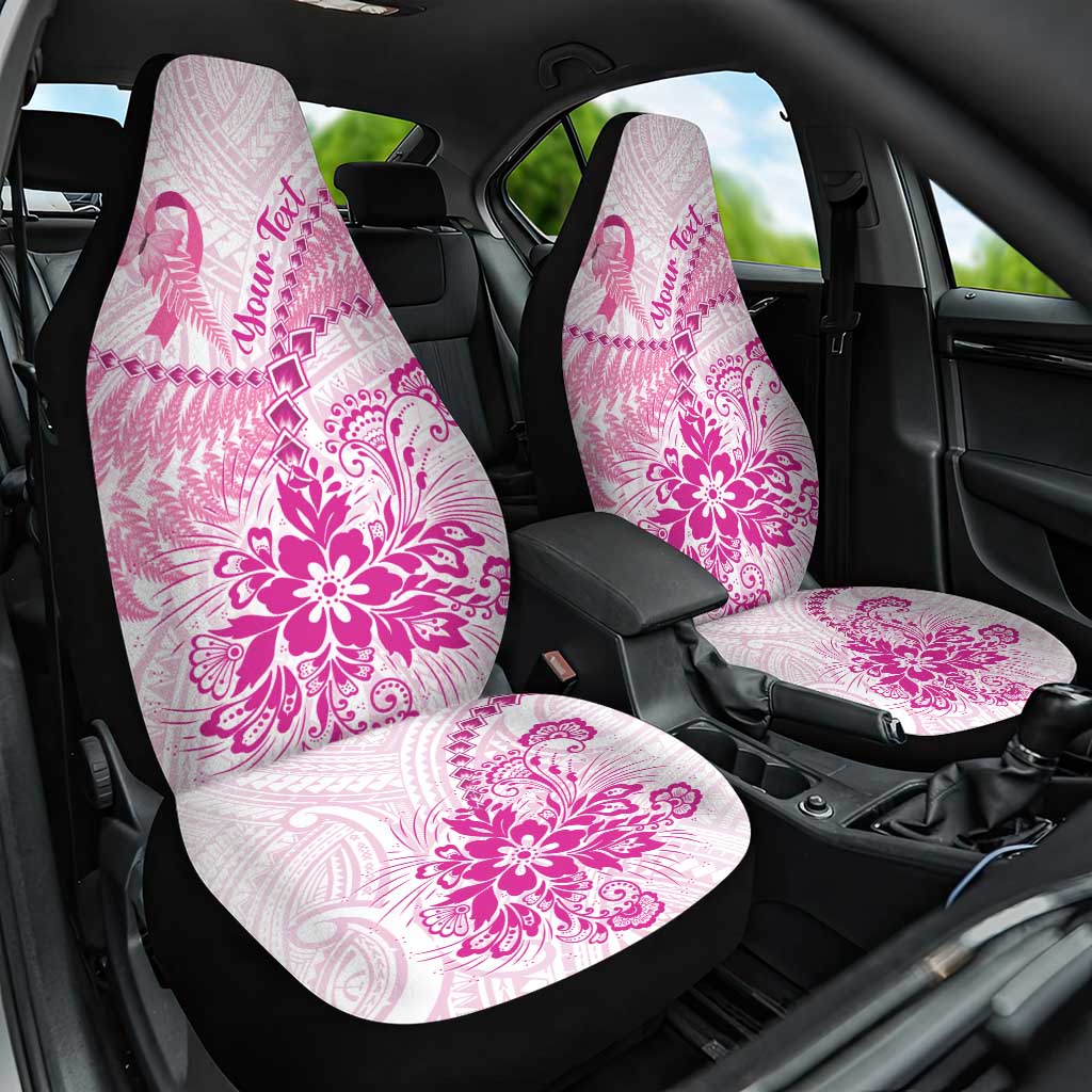 Personalised New Zealand Pink Fern Breast Cancer Car Seat Cover Polynesian Pattern LT01 One Size Pink - Polynesian Pride