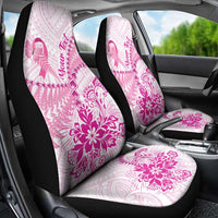 Personalised New Zealand Pink Fern Breast Cancer Car Seat Cover Polynesian Pattern LT01 - Polynesian Pride