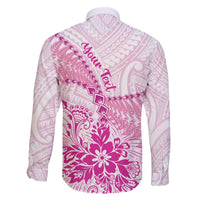 Personalised New Zealand Pink Fern Breast Cancer Family Matching Off Shoulder Short Dress and Hawaiian Shirt Polynesian Pattern LT01 - Polynesian Pride