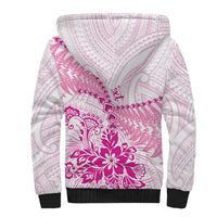 Personalised New Zealand Pink Fern Breast Cancer Sherpa Hoodie Polynesian Pattern LT01 - Polynesian Pride