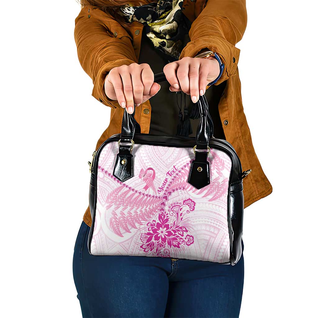 Personalised New Zealand Pink Fern Breast Cancer Shoulder Handbag Polynesian Pattern LT01 One Size Pink - Polynesian Pride