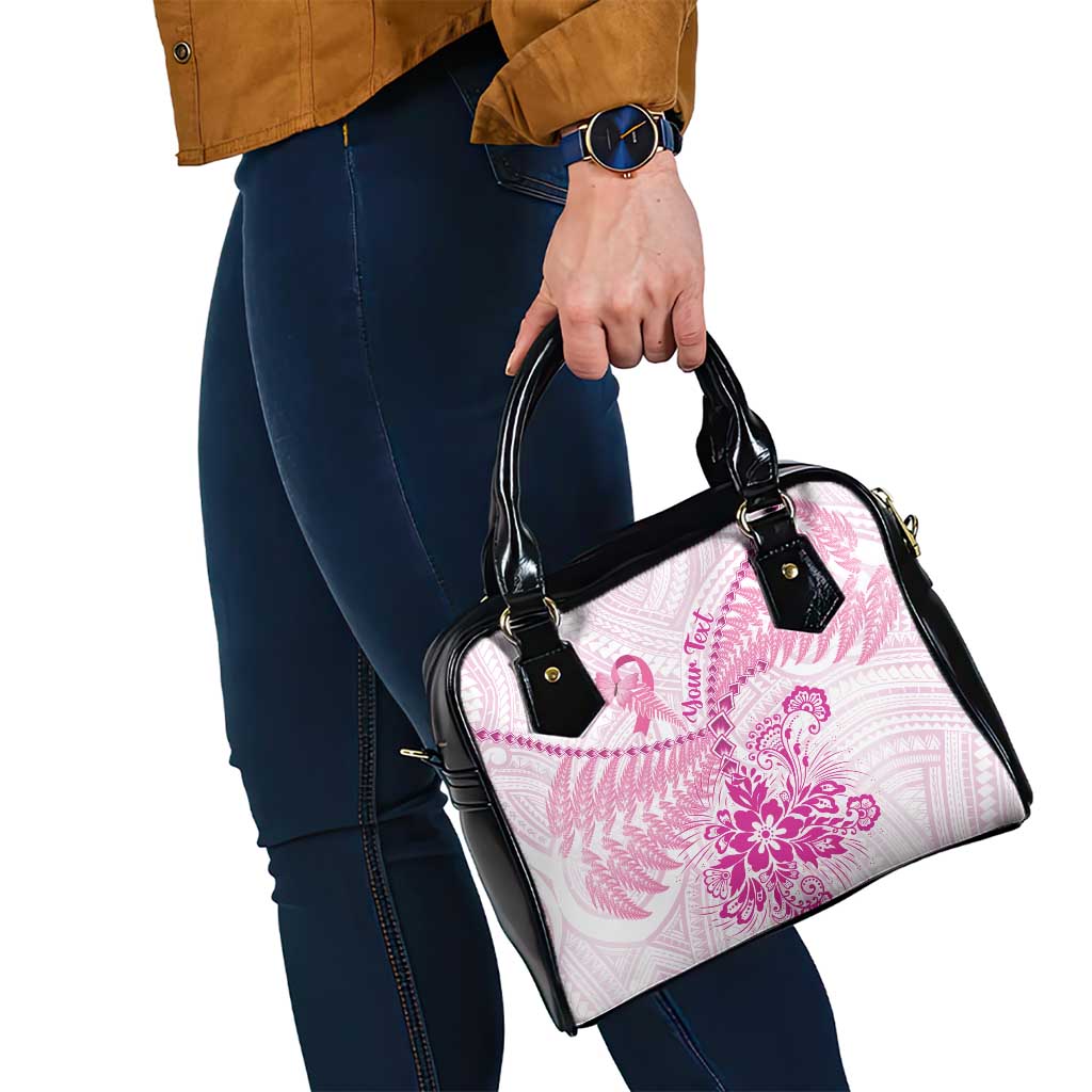 Personalised New Zealand Pink Fern Breast Cancer Shoulder Handbag Polynesian Pattern LT01 - Polynesian Pride