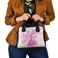 Personalised New Zealand Pink Fern Breast Cancer Shoulder Handbag Polynesian Pattern LT01 - Polynesian Pride