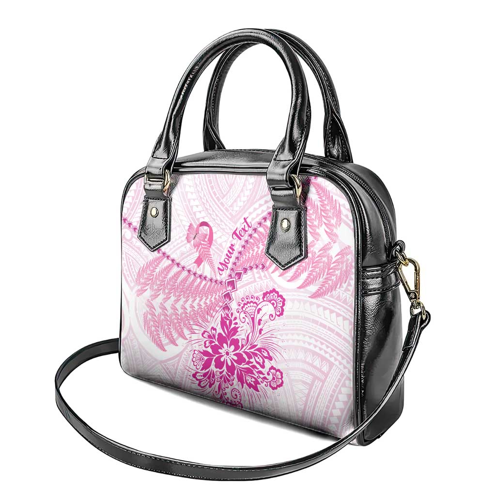 Personalised New Zealand Pink Fern Breast Cancer Shoulder Handbag Polynesian Pattern LT01 - Polynesian Pride