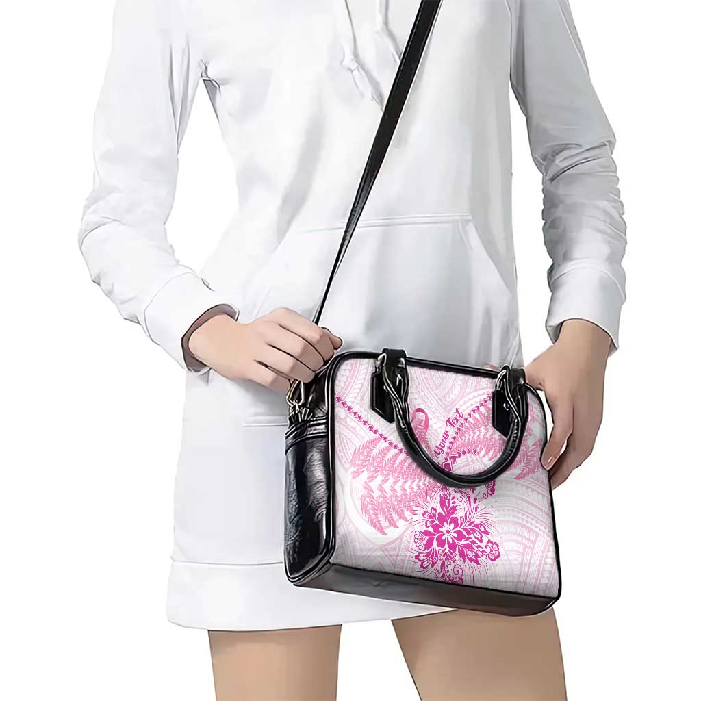 Personalised New Zealand Pink Fern Breast Cancer Shoulder Handbag Polynesian Pattern LT01 - Polynesian Pride
