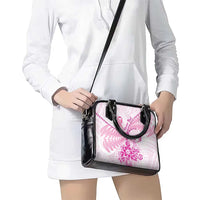 Personalised New Zealand Pink Fern Breast Cancer Shoulder Handbag Polynesian Pattern LT01 - Polynesian Pride