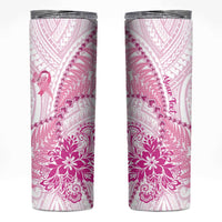 Personalised New Zealand Pink Fern Breast Cancer Skinny Tumbler Polynesian Pattern LT01 Pink - Polynesian Pride