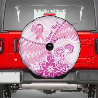 Personalised New Zealand Pink Fern Breast Cancer Spare Tire Cover Polynesian Pattern LT01 - Polynesian Pride