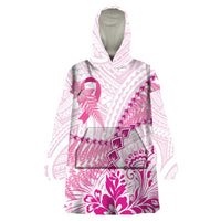 Personalised New Zealand Pink Fern Breast Cancer Wearable Blanket Hoodie Polynesian Pattern LT01 One Size Pink - Polynesian Pride