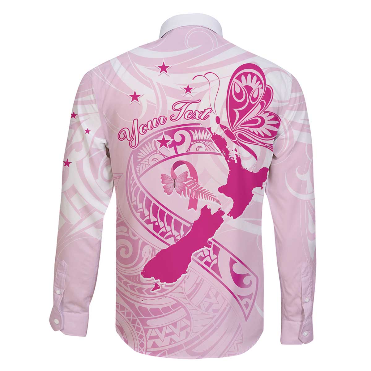 Personalised Aotearoa Breast Cancer Family Matching Off Shoulder Short Dress and Hawaiian Shirt New Zealand Maori Pattern LT01 - Polynesian Pride