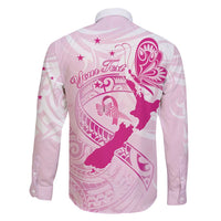 Personalised Aotearoa Breast Cancer Family Matching Short Sleeve Bodycon Dress and Hawaiian Shirt New Zealand Maori Pattern LT01 - Polynesian Pride