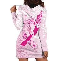 Personalised Aotearoa Breast Cancer Hoodie Dress New Zealand Maori Pattern LT01 - Polynesian Pride