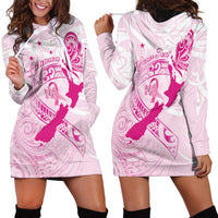 Personalised Aotearoa Breast Cancer Hoodie Dress New Zealand Maori Pattern LT01 - Polynesian Pride