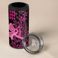 Hawaii Breast Cancer 4 in 1 Can Cooler Tumbler Girl Floral Kakau Pattern LT01 - Polynesian Pride