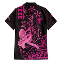 Hawaii Breast Cancer Family Matching Off Shoulder Maxi Dress and Hawaiian Shirt Girl Floral Kakau Pattern LT01 - Polynesian Pride