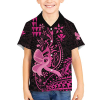 Hawaii Breast Cancer Hawaiian Shirt Girl Floral Kakau Pattern