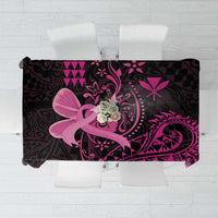 Hawaii Breast Cancer Tablecloth Girl Floral Kakau Pattern LT01 Pink - Polynesian Pride