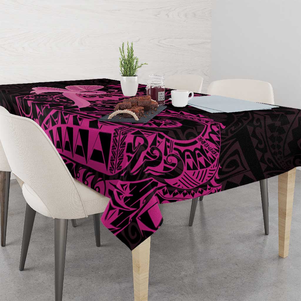 Hawaii Breast Cancer Tablecloth Girl Floral Kakau Pattern LT01 - Polynesian Pride