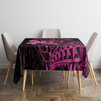 Hawaii Breast Cancer Tablecloth Girl Floral Kakau Pattern LT01 - Polynesian Pride