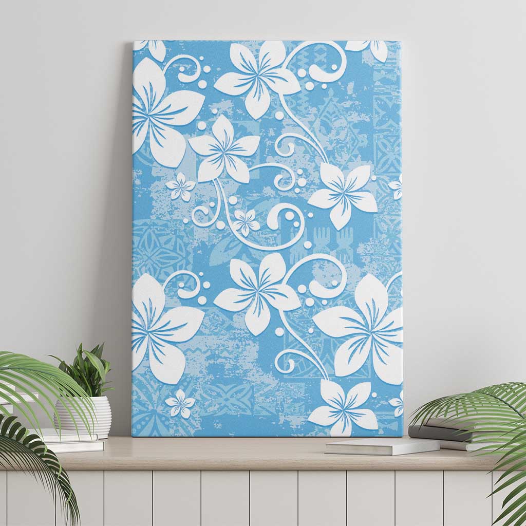 Fiji Tapa Pattern Canvas Wall Art Plumeria Floral