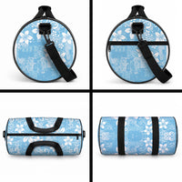 Fiji Tapa Pattern Duffle Bag Plumeria Floral LT01 - Polynesian Pride