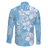 Fiji Tapa Pattern Family Matching Off Shoulder Maxi Dress and Hawaiian Shirt Plumeria Floral LT01 - Polynesian Pride