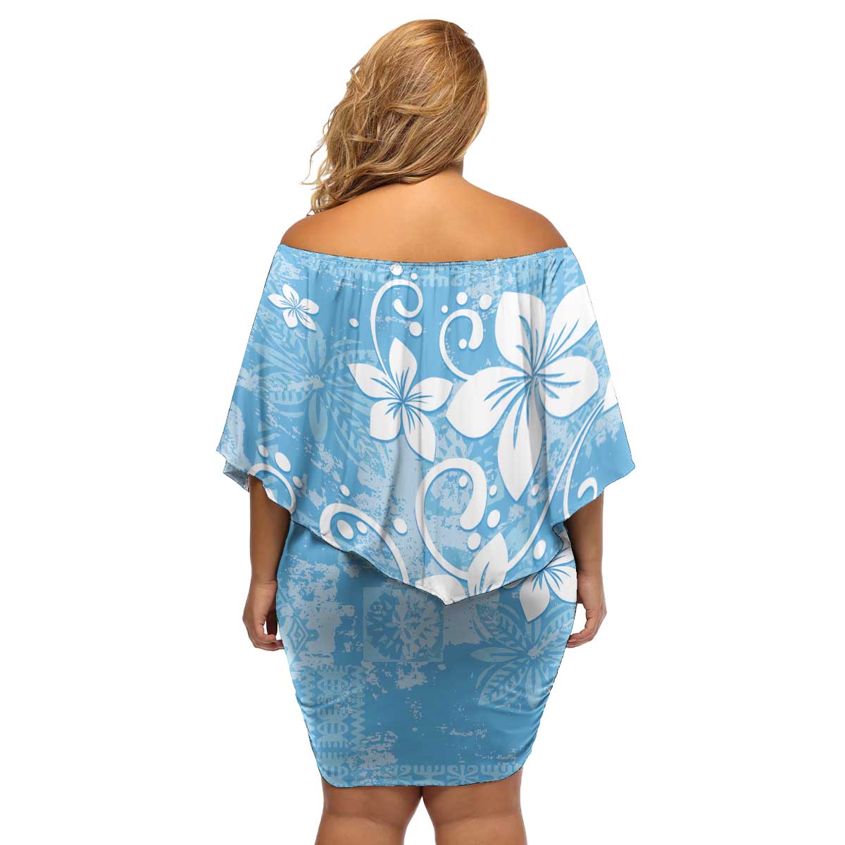 Fiji Tapa Pattern Family Matching Off Shoulder Short Dress and Hawaiian Shirt Plumeria Floral LT01 - Polynesian Pride