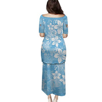 Fiji Tapa Pattern Family Matching Puletasi and Hawaiian Shirt Plumeria Floral LT01 - Polynesian Pride