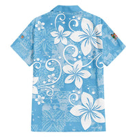 Fiji Tapa Pattern Family Matching Tank Maxi Dress and Hawaiian Shirt Plumeria Floral LT01 - Polynesian Pride