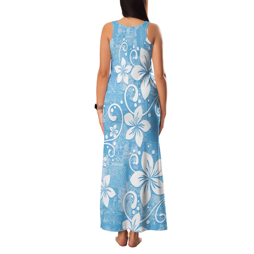 Fiji Tapa Pattern Family Matching Tank Maxi Dress and Hawaiian Shirt Plumeria Floral LT01 - Polynesian Pride
