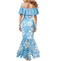 Fiji Tapa Pattern Mermaid Dress Plumeria Floral LT01 - Polynesian Pride