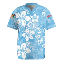Fiji Tapa Pattern Rugby Jersey Plumeria Floral