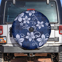 Plumeria Floral Tapa Pattern Navy Blue Spare Tire Cover LT01 Blue - Polynesian Pride
