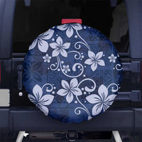 Plumeria Floral Tapa Pattern Navy Blue Spare Tire Cover LT01 - Polynesian Pride