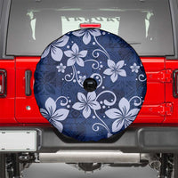 Plumeria Floral Tapa Pattern Navy Blue Spare Tire Cover LT01 - Polynesian Pride
