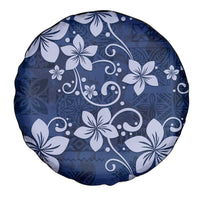 Plumeria Floral Tapa Pattern Navy Blue Spare Tire Cover LT01 - Polynesian Pride