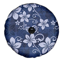 Plumeria Floral Tapa Pattern Navy Blue Spare Tire Cover LT01 - Polynesian Pride