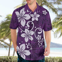 Plumeria Floral Tapa Pattern Amethyst Purple Hawaiian Shirt LT01 - Polynesian Pride
