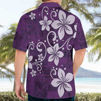 Plumeria Floral Tapa Pattern Amethyst Purple Hawaiian Shirt LT01 - Polynesian Pride