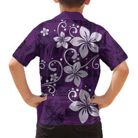 Plumeria Floral Tapa Pattern Amethyst Purple Hawaiian Shirt LT01 - Polynesian Pride
