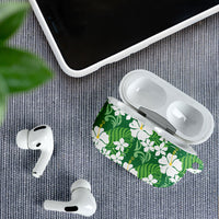 Green Hawaiian Hibiscus Monstera AirPods Case Grunge Stylized