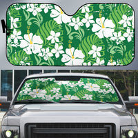 Green Hawaiian Hibiscus Monstera Auto Sun Shade Grunge Stylized