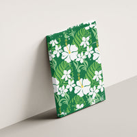 Green Hawaiian Hibiscus Monstera Canvas Wall Art Grunge Stylized