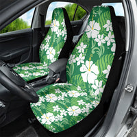 Green Hawaiian Hibiscus Monstera Car Seat Cover Grunge Stylized