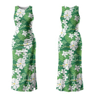 Green Hawaiian Hibiscus Monstera Couples Matching Tank Maxi Dress and Long Sleeve Button Shirt Grunge Stylized LT01 - Polynesian Pride