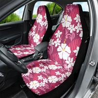 Pink Hawaiian Hibiscus Monstera Car Seat Cover Grunge Stylized