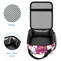 Pink Hawaiian Hibiscus Monstera Lunch Bag Grunge Stylized