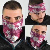 Pink Hawaiian Hibiscus Monstera Neck Gaiter Grunge Stylized LT01 - Polynesian Pride