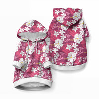 Pink Hawaiian Hibiscus Monstera Pet Hoodie Grunge Stylized
